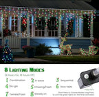 Red & Green Christmas Icicle Lights, 29.5ft 360 LED Icicle Lights, 8 Modes, 60 Drops, Window Curtain Led, alternate view 2