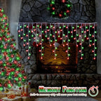 Red & Green Christmas Icicle Lights, 29.5ft 360 LED Icicle Lights, 8 Modes, 60 Drops, Window Curtain Led, alternate view 5