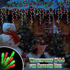 Red & Green Christmas Icicle Lights, 29.5ft 360 LED Icicle Lights, 8 Modes, 60 Drops, Window Curtain Led, alternate view 7