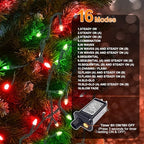 Red Green Christmas Mini Lights, 32.5FT 100 LED String Lights with 16 Light Modes, Fairy Lights Plug in for, alternate view 3