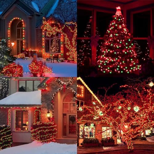 Red Green Christmas Mini Lights, 32.5FT 100 LED String Lights with 16 Light Modes, Fairy Lights Plug in for, alternate view 5