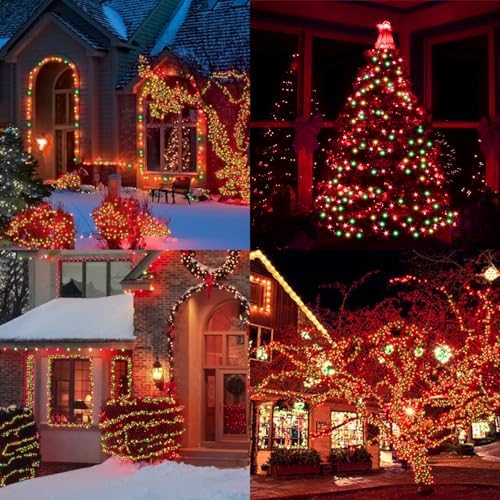 Red Green Warm Christmas Mini Lights, 32.5FT 100 LED Clear Bulbs String Lights with 16 Light Modes, Fairy Lights, alternate