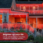 Red Icicle Lights, 33FT 360 LED 60 Drops Outdoor Waterproof, alternate view 2