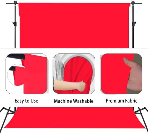 Red Photography Backdrop for Photoshoot, Fabric 5x7ft in 5x7ft, alternate view 6