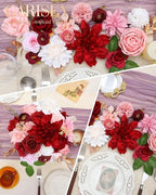 Red&Pink Artificial Flowers Combo Box Set for Wedding Bouquets Home Decor in Red&pink, alternate view 4