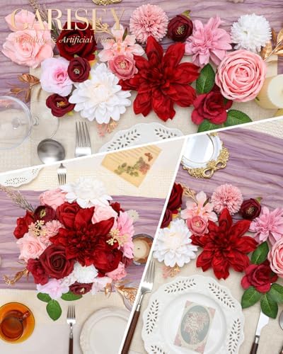 Red&Pink Artificial Flowers Combo Box Set for Wedding Bouquets Home Decor in Red&pink, alternate view 4