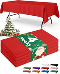 Red Plastic Table Cloth Disposable, 4 Pack, 54 x 108 in