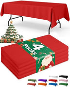 Red Plastic Table Cloth Disposable, 4 Pack, 54 x 108 in