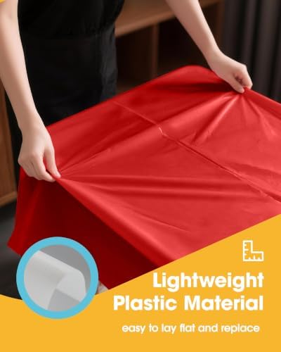 Red Plastic Table Cloth Disposable, 4 Pack, 54 x 108 in, alternate view 3