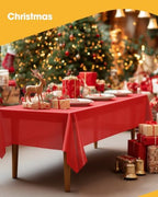 Red Plastic Table Cloth Disposable, 4 Pack, 54 x 108 in, alternate view 6