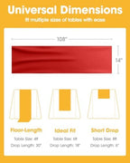 Red Plastic Table Runner Party Decorations, Disposable, 4 Pack, alternate view 2