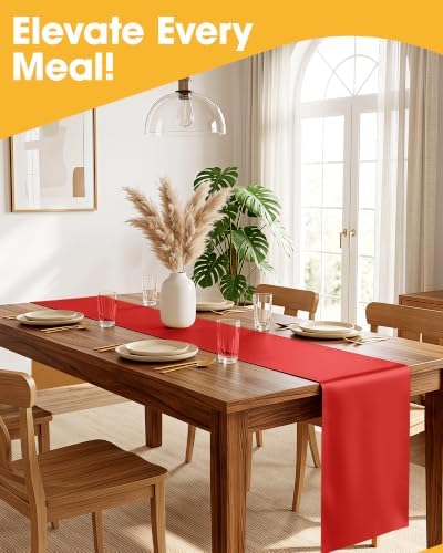 Red Plastic Table Runner Party Decorations, Disposable, 4 Pack, alternate view 3