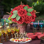 Red Rose 100pcs Real Looking Artificial Flowers w/Stem in Red, alternate view 5