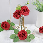Red Rose 50pcs Real Looking Artificial Flowers w/Stem in Red, alternate view 6