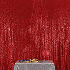 Red Sequin Backdrop,7FT x 7FT Sequin Photography Backdrop Curtain for Party Decoration in 7x7 ft in Red, alternate view 4
