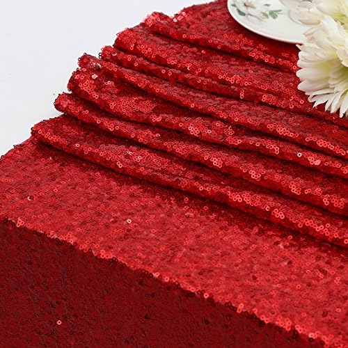 Red Sequin Backdrop,7FT x 7FT Sequin Photography Backdrop Curtain for Party Decoration in 7x7 ft in Red, alternate view 5