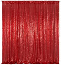 Red Sequin Backdrop,8FT x 10FT Sequin Photography Backdrop Curtain for Valentines Day Party Decoration in 8 x