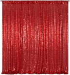 Red Sequin Backdrop,8FT x 10FT Sequin Photography Backdrop Curtain for Valentines Day Party Decoration in 8 x