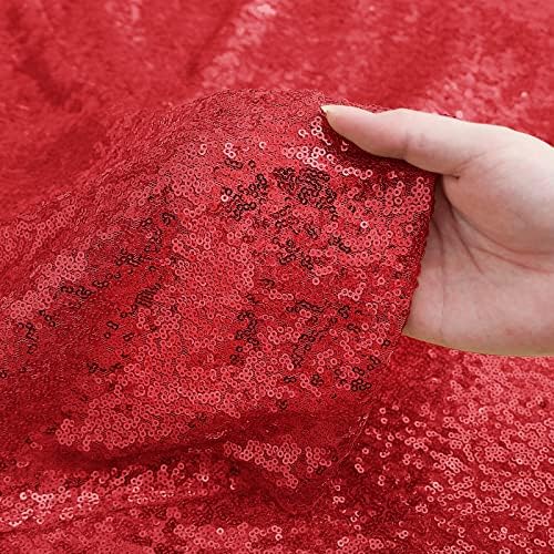 Red Sequin Backdrop Curtain 10FTx10FT Glitter Red Background Drapes Sparkle Photography Backdrop for Party, alternate view 4