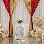 Red Sequin Backdrop Curtain, 2 Panels 2Ft x 8Ft Glitter Photography Back Drop for Wedding Birthday Christmas, alternate view