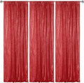 Red Sequin Backdrop Curtain 3 Panels 2FTx8FT Glitter Red Background Drapes Sparkle Photography Backdrop for