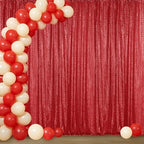 Red Sequin Backdrop Curtain 4FTx8FT Glitter Red Background Drapes Sparkle Photography Backdrop for Party Wedding