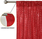 Red Sequin Backdrop Curtain 4FTx8FT Glitter Red Background Drapes Sparkle Photography Backdrop for Party Wedding, alternate