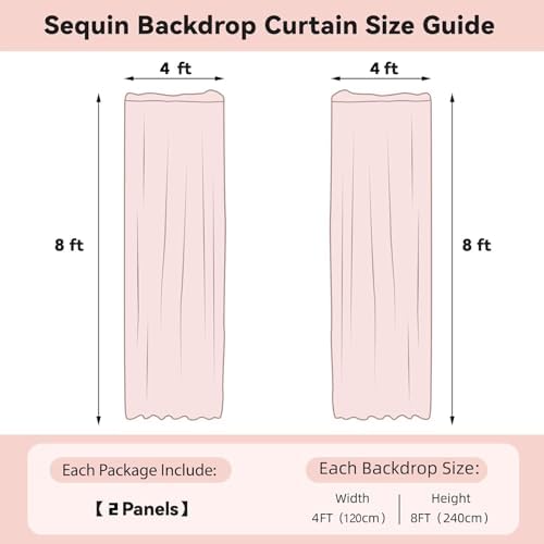 Red Sequin Backdrop Curtain 4FTx8FT Glitter Red Background Drapes Sparkle Photography Backdrop for Party Wedding, alternate
