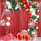 Red Sequin Backdrop Curtain 7FTx7FT Glitter Red Background Drapes Sparkle Photography Backdrop for Party Wedding, alternate