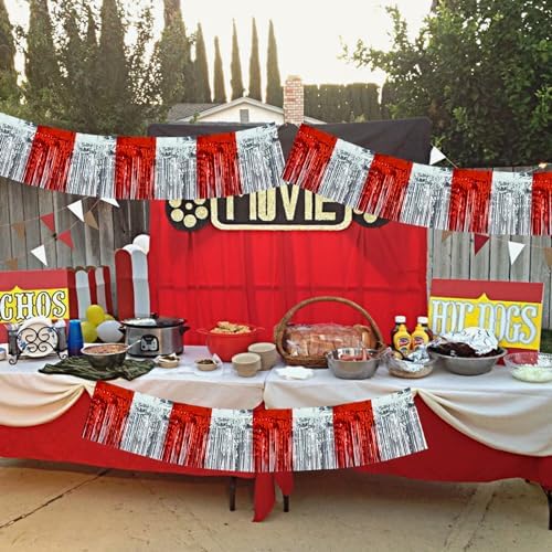 Red Silver Fringe Garland Banner 30ft Wall Tinsel Foil Streamers in Red Silver, alternate view 6