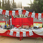 Red Silver Fringe Garland Banner 30ft Wall Tinsel Foil Streamers in Red Silver, alternate view 6