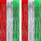 Red Silver Green Party Streamers - 2 Packs