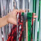 Red Silver Green Party Streamers - 2 Packs, alternate view 3