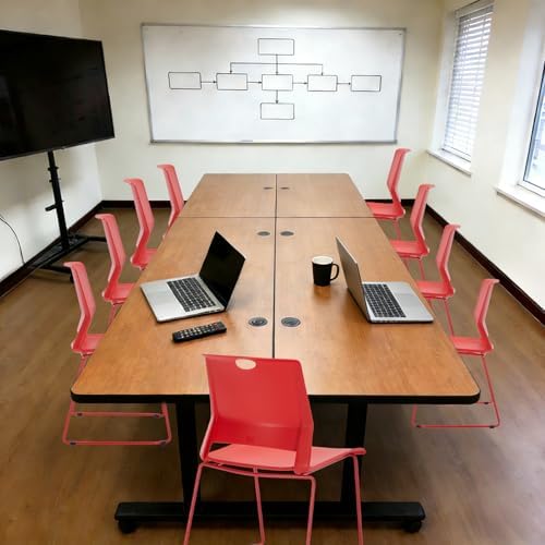 Red Stacking Conference Guest Chairs Set of 4, stackable Waiting Breakroom, alternate view 2