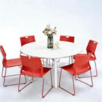 Red Stacking Conference Guest Chairs Set of 4, stackable Waiting Breakroom, alternate view 4