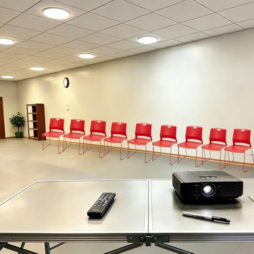 Red Stacking Conference Guest Chairs Set of 4, stackable Waiting Breakroom, alternate view 7