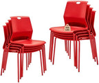 Red Stacking Conference Guest Chairs Set of 8, stackable Waiting Breakroom