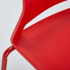 Red Stacking Conference Guest Chairs Set of 8, stackable Waiting Breakroom, alternate view 4
