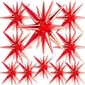 Red Star Foil Balloons 10pcs Different Sizes Pack of 42 27 22 Inch Explosion Spike Mylar Balloons for Graduation