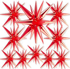 Red Star Foil Balloons 10pcs Different Sizes Pack of 42 27 22 Inch Explosion Spike Mylar Balloons for Graduation