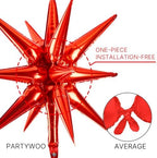 Red Star Foil Balloons 10pcs Different Sizes Pack of 42 27 22 Inch Explosion Spike Mylar Balloons for Graduation, alternate