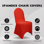Red Stretch Spandex Banquet Chair Cover - Wedding Slip Premium Quality Cover in Red, alternate view 3