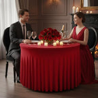 Red Tablecloths Spandex Table Covers for Christmas, 60 Inch Round,6 Pack in 60R Inch| 6 Pack in Red, alternate view 2