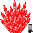 Red Valentines Decor Lights, 32.5FT 100 LED Valentine's Day String Lights Outdoor Indoor, 16 Lighting Mode Plug