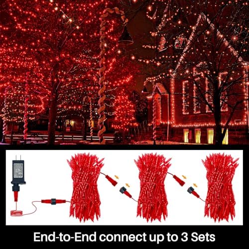 Red Valentines Decor Lights, 32.5FT 100 LED Valentine's Day String Lights Outdoor Indoor, 16 Lighting Mode Plug, alternate