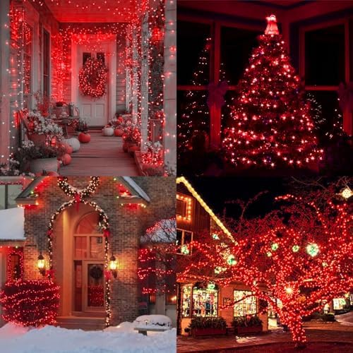 Red Valentines Decor Lights, 32.5FT 100 LED Valentine's Day String Lights Outdoor Indoor, 16 Lighting Mode Plug, alternate