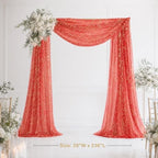 Red Wedding Arch Draping Fabric 1 Panel 28" x 20FT, Glitter Sheer Backdrop Drapes for Wedding Ceremony Birthday, alternate