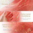 Red Wedding Arch Draping Fabric 1 Panel 28" x 20FT, Glitter Sheer Backdrop Drapes for Wedding Ceremony Birthday, alternate