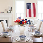 Red White and Blue Artificial Flower Arrangement 12 Stems with American Flag, 4th of July Table Decorations, alternate view 5