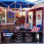 Red White and Blue Lights, 200 LED 4th of July Lights Plug in, alternate view 2